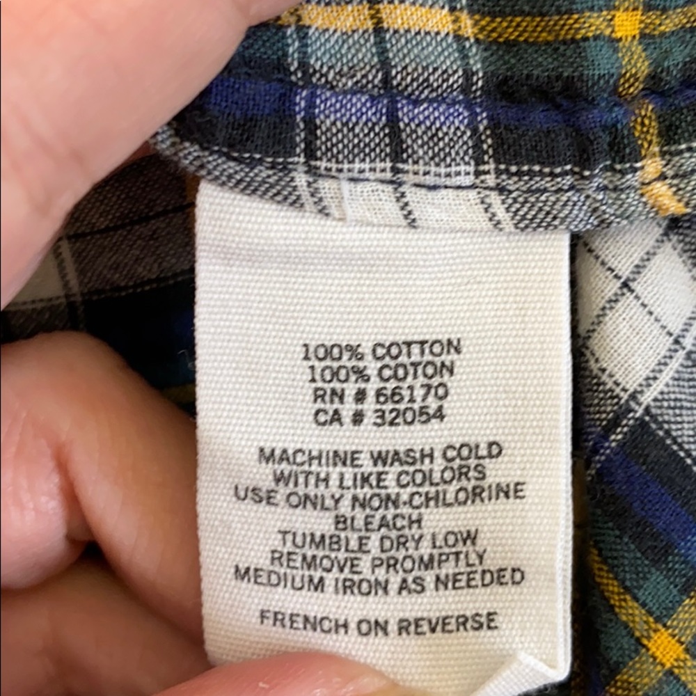 ๐ BDG blue plaid cotton button down shirt small - Picture 6 of 6